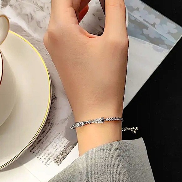 Silver Bracelet, Bow Tie Bracelet, Bowknot Bracelet, Cubic Zirconia, Anniversary - Picture 13 of 16
